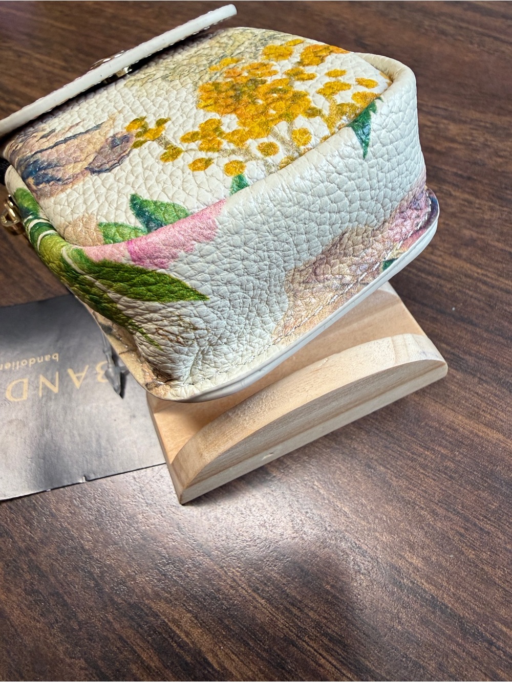 Bandolier Ceci River Floral Magnet Pouch in Ivory Floral with Gold Accents - Picture 8 of 14